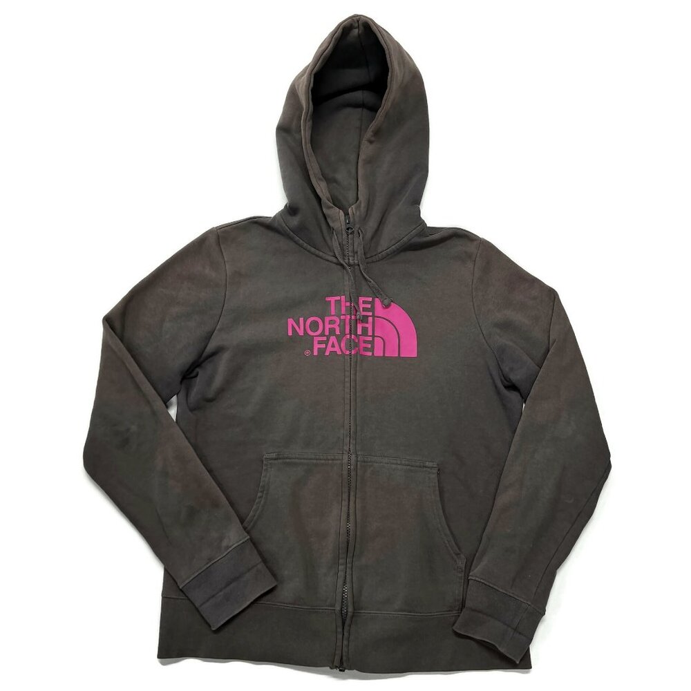 The North Face Full Zip Hoodie Womens Medium Gray Cotton Blend Half Dome
